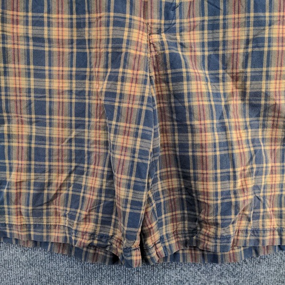 Eddie Bauer Men's Chino Shorts Multicolor Plaid Size 38 100% Cotton Slash Pocket - Picture 7 of 11